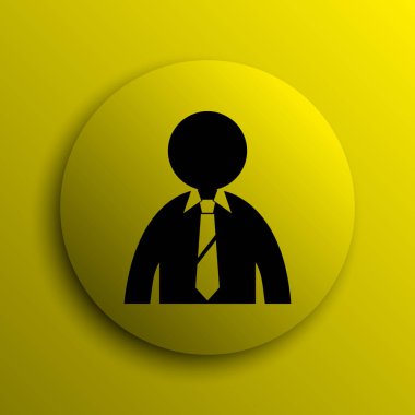 İş adamı simgesi. Sarı Internet düğmesi