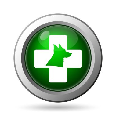 Veteriner simgesi. Beyaz adam Internet düğmesini