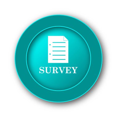 Anket simgesi. Beyaz adam Internet düğmesini