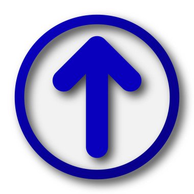 Yukarı ok simgesi. Beyaz zemin üzerine mavi Internet düğme