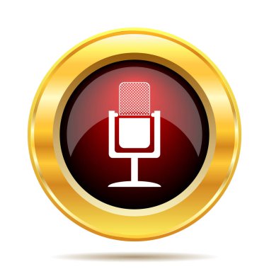 Mikrofon simgesi. Beyaz arka plan üzerinde Internet düğmesi