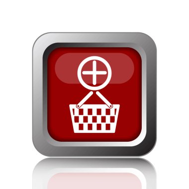 Sepet simgesi ekleyin. Beyaz adam Internet düğmesini