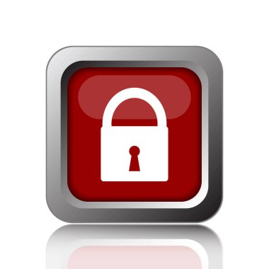 Kilit simgesi. Beyaz adam Internet düğmesini