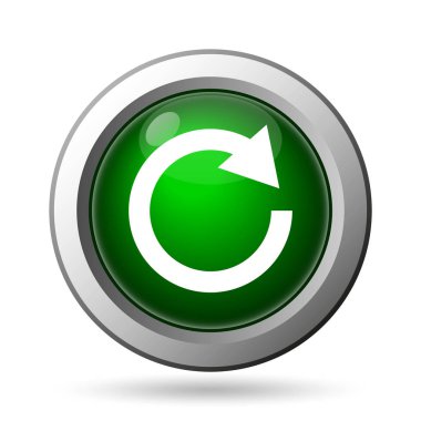 Bir ok simgesi yeniden yükleyin. Beyaz adam Internet düğmesini