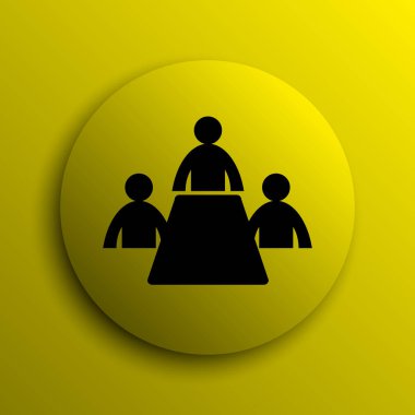 Toplantı odası simgesi. Sarı Internet düğmesi