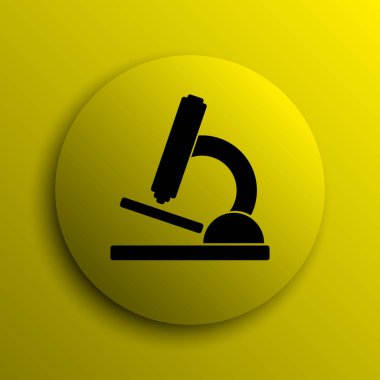 Mikroskop simgesi. Sarı Internet düğmesi