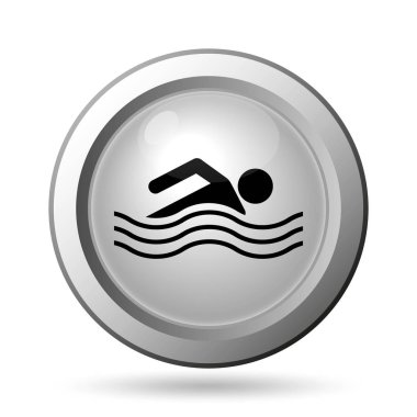 Su spor simgesi. Beyaz arka plan üzerinde Internet düğmesi