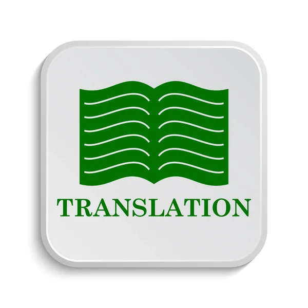 Icône Livre Traduction Bouton Internet Sur Fond Blanc — Photo