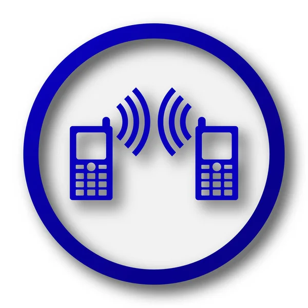 Kommunikationsikone Blauer Internet Knopf Auf Weißem Hintergrund — Stockfoto