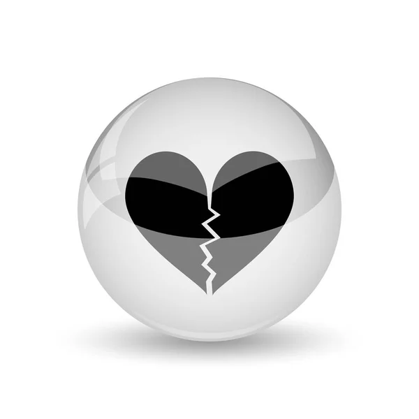 Σπασμένη Καρδιά Εικονίδιο Κουμπί Internet Στο Λευκό Backgroun — Φωτογραφία Αρχείου