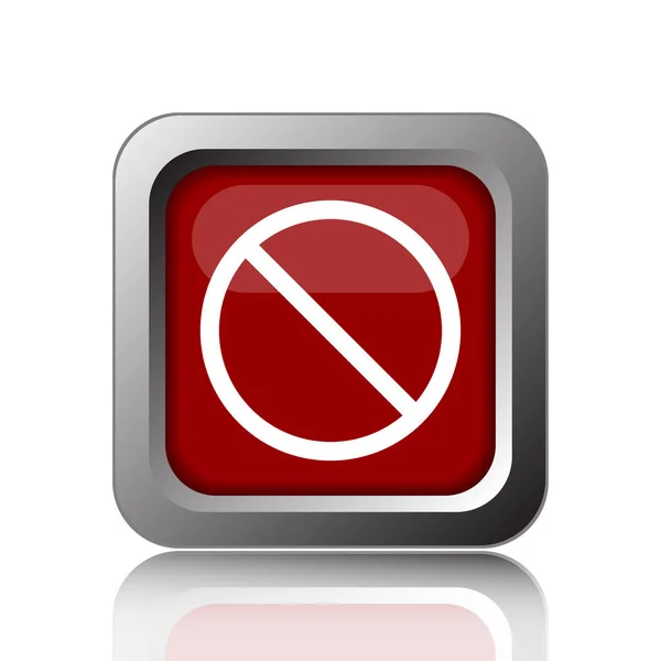 Forbidden Icon Internet Button White Backgroun — Stock Photo, Image