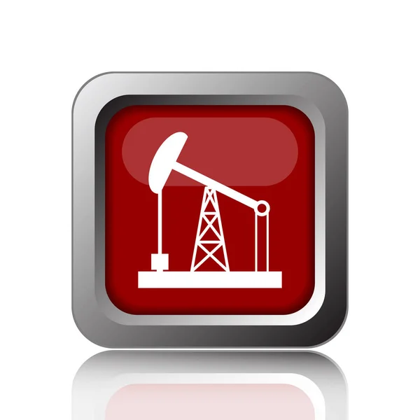 Значок Нефтяного Насоса Кнопка Интернет Белом Фоне — стоковое фото