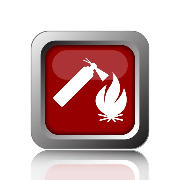 Feuer Symbol Internet Taste Auf Weißem Hintergrund — Stockfoto