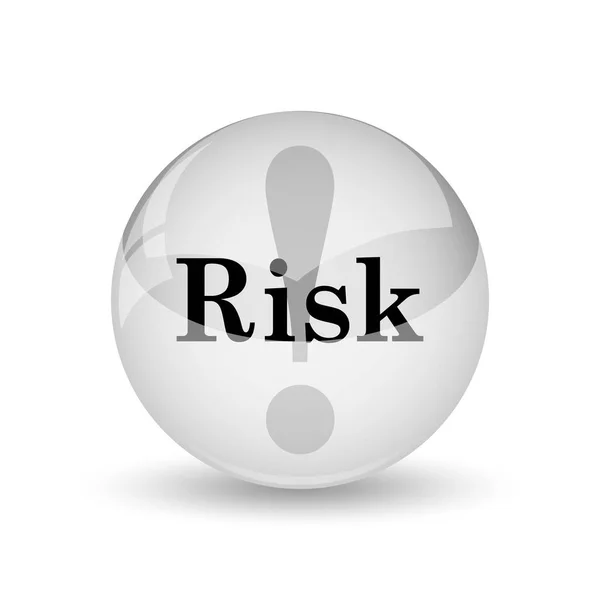 Risk Simgesi Beyaz Adam Internet Düğmesini — Stok fotoğraf