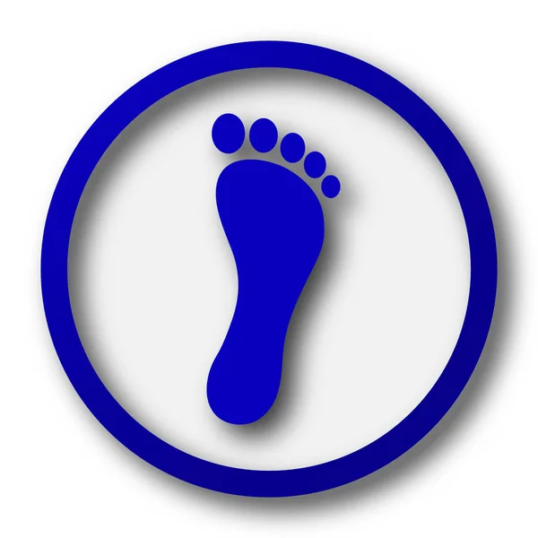 Ikona Drukowania Stóp Niebieski Przycisk Internet Białym Tle — Zdjęcie stockowe