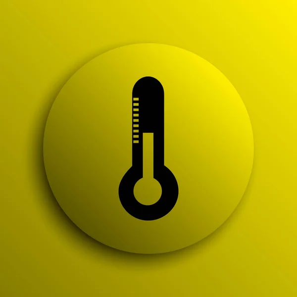 Thermometer Symbol Gelber Internet Knopf — Stockfoto