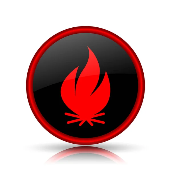 Icono Fuego Botón Internet Sobre Fondo Blanco — Foto de Stock