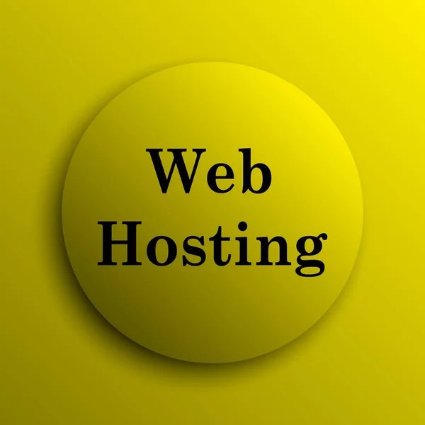 Web Hosting Εικονίδιο Κίτρινο Κουμπί Στο Διαδίκτυο — Φωτογραφία Αρχείου