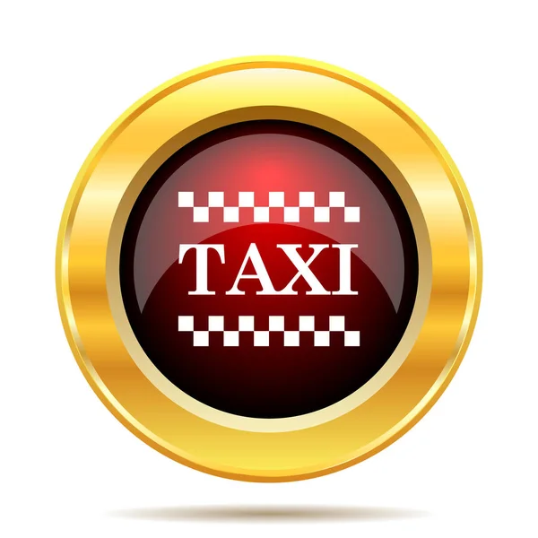 Taxi Pictogram Internet Knop Witte Achtergrond — Stockfoto