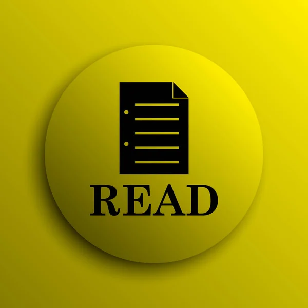 Ikona Pro Čtení Žluté Tlačítko Internet — Stock fotografie