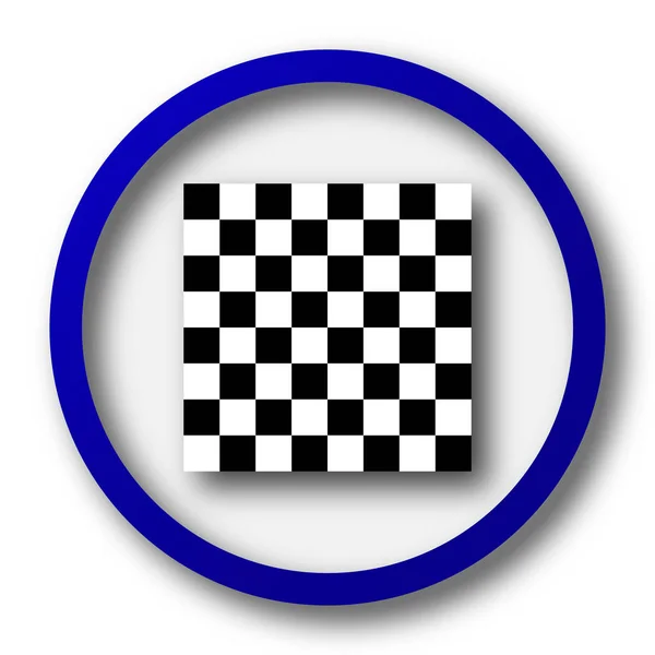 Finalizar Icono Bandera Botón Azul Internet Sobre Fondo Blanco — Foto de Stock