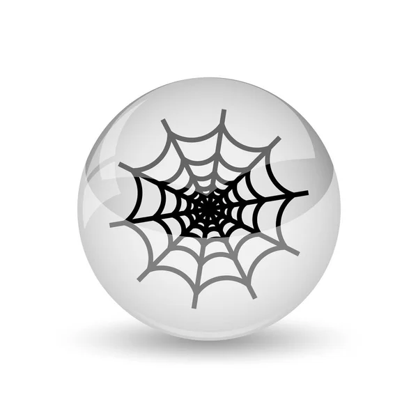 Örümcek Web Simgesi Beyaz Adam Internet Düğmesini — Stok fotoğraf