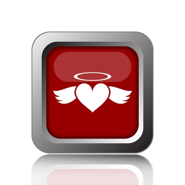 Καρδιά Άγγελος Εικονίδιο Κουμπί Internet Στο Λευκό Backgroun — Φωτογραφία Αρχείου