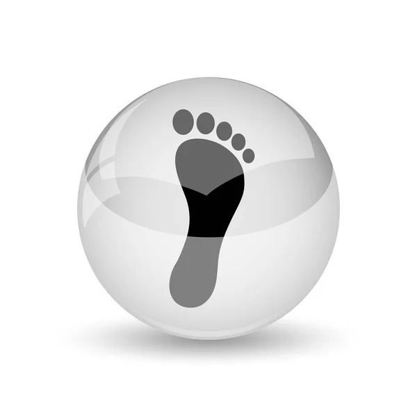 Foot Print Icon Internet Button White Backgroun — Stock Photo, Image