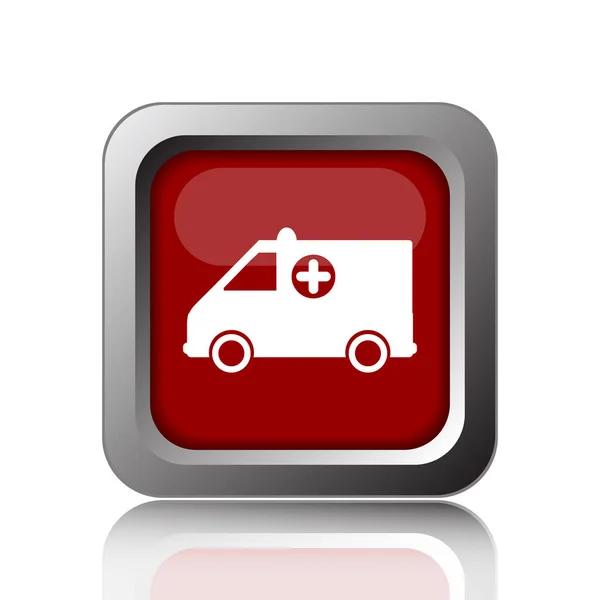 Ambulance Pictogram Internet Knop Witte Pagina — Stockfoto