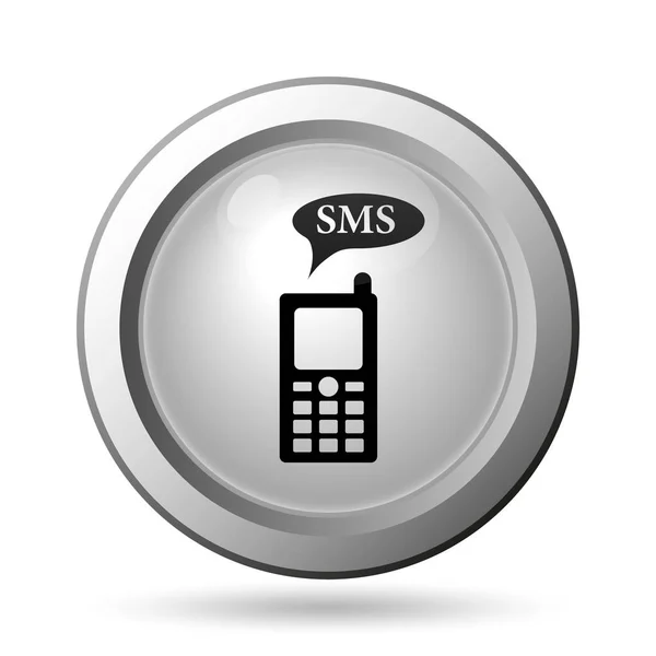 Icona Sms Pulsante Internet Sfondo Bianco — Foto Stock