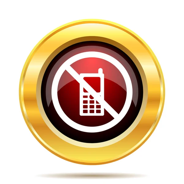 Mobile Phone Restricted Icon Internet Button White Background — Stock Photo, Image