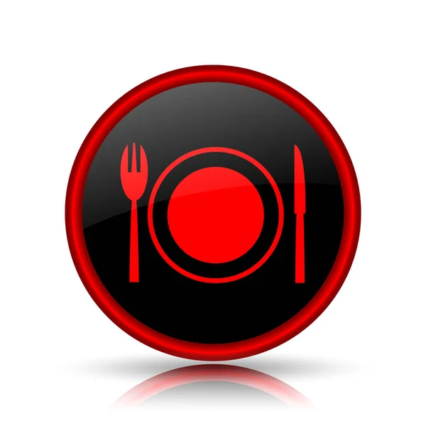 Restaurant Pictogram Internet Knop Witte Achtergrond — Stockfoto