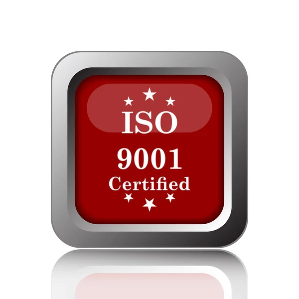 Иконка Iso9001 Кнопка Интернет Белом Фоне — стоковое фото