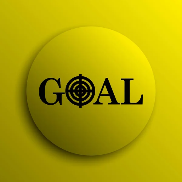 Στόχος Εικονίδιο Κίτρινο Κουμπί Στο Διαδίκτυο — Φωτογραφία Αρχείου