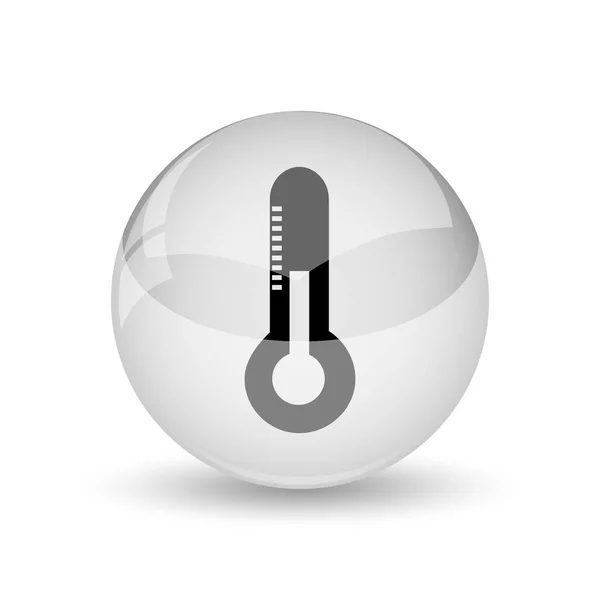 Thermometer Pictogram Internet Knop Witte Pagina — Stockfoto
