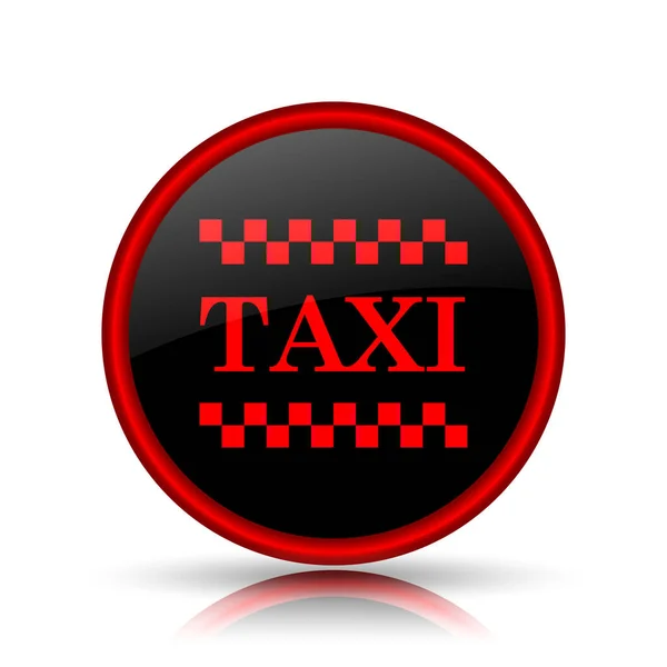 Icono Del Taxi Botón Internet Sobre Fondo Blanco —  Fotos de Stock