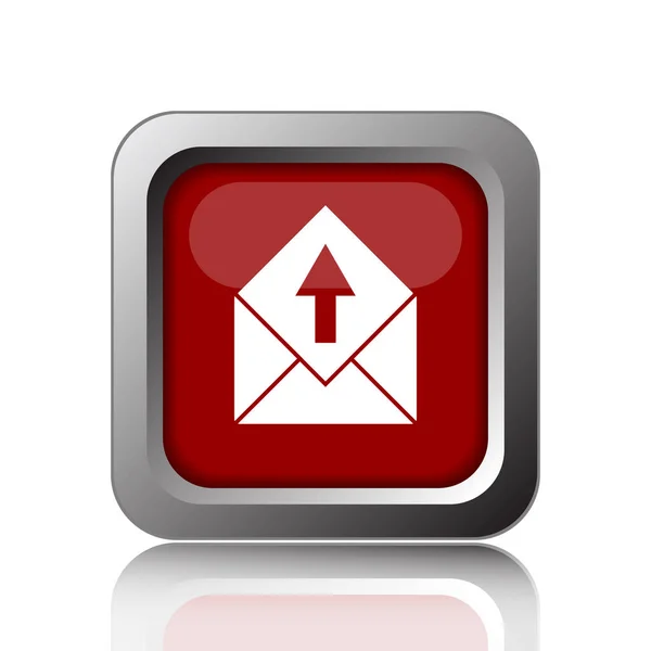 发送电子邮件图标 白色背景上的互联网按钮 — 图库照片