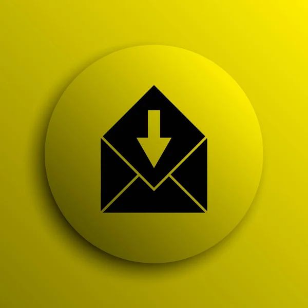 Posta Simgesini Alırsınız Sarı Internet Düğmesi — Stok fotoğraf
