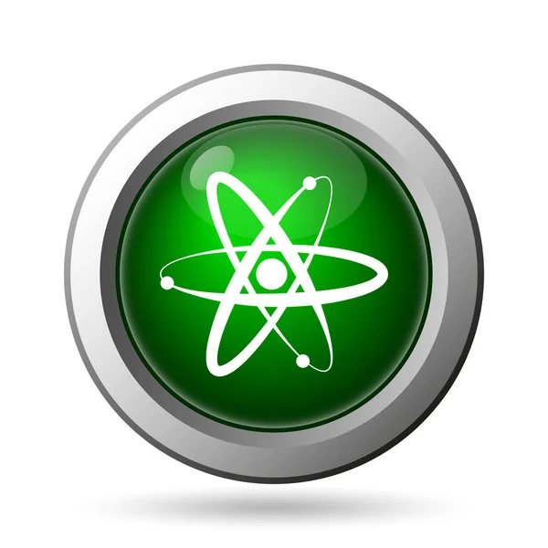 Het Pictogram Van Atomen Internet Knop Witte Pagina — Stockfoto