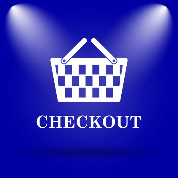Kassensymbol Flaches Symbol Auf Blauem Hintergrund — Stockfoto