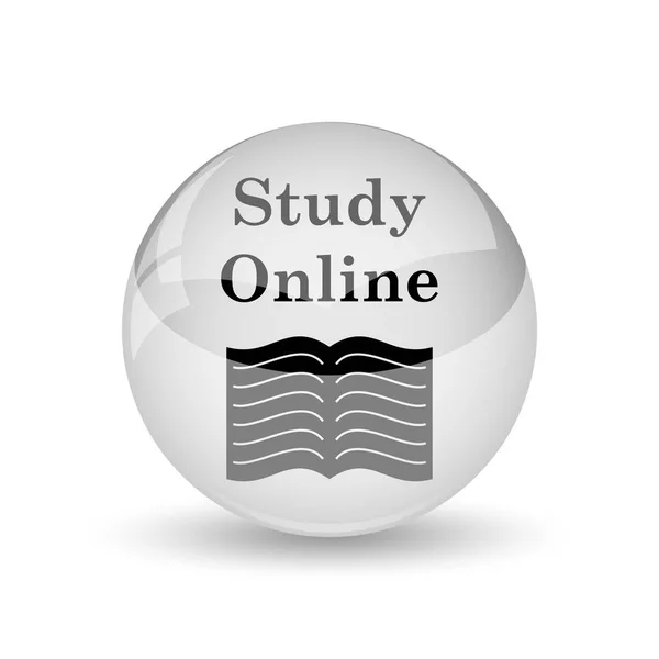 Study Online Icon Кнопка Интернет Белом Фоне — стоковое фото
