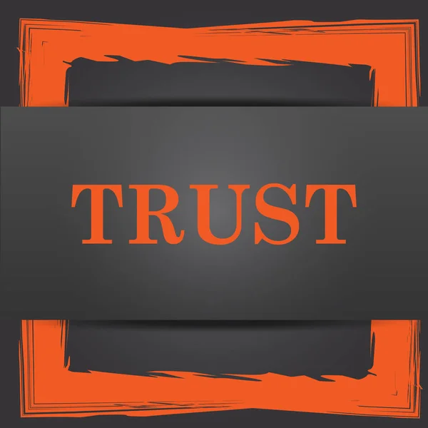 Vertrauenssymbol Internet Taste Auf Grauem Hintergrund — Stockfoto