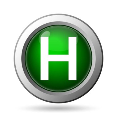 Hastane simgesi. Beyaz adam Internet düğmesini