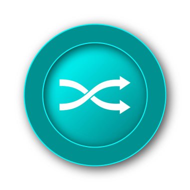 Shuffle simgesi. Beyaz adam Internet düğmesini