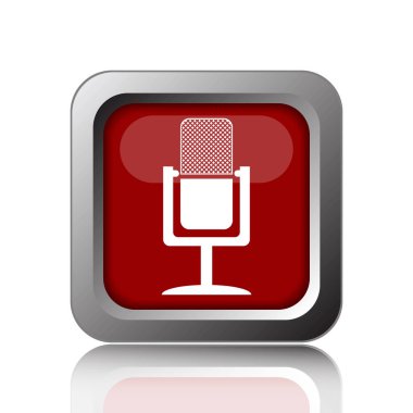 Mikrofon simgesi. Beyaz adam Internet düğmesini