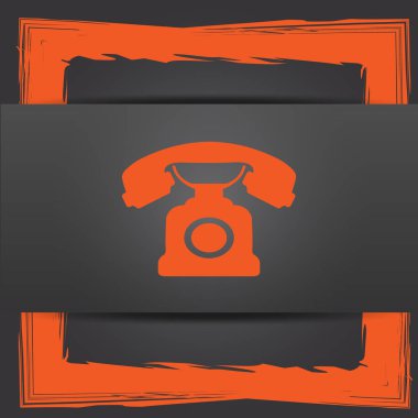 Telefon simgesi. Internet düğmesi gri arka plan üzerinde