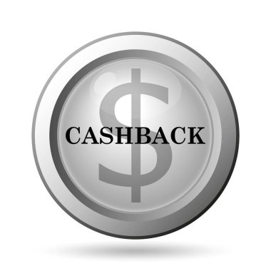 Cashback simgesi. Beyaz arka plan üzerinde Internet düğmesi