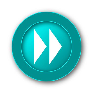 Hızlı ileri işareti simgesi. Beyaz adam Internet düğmesini