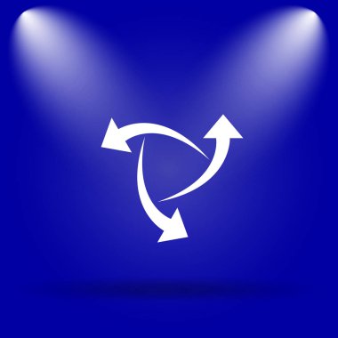 Simge değiştir. Mavi arka plan üzerinde düz simgesi