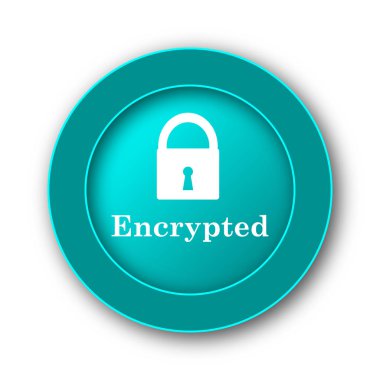 Şifreli simgesi. Beyaz adam Internet düğmesini